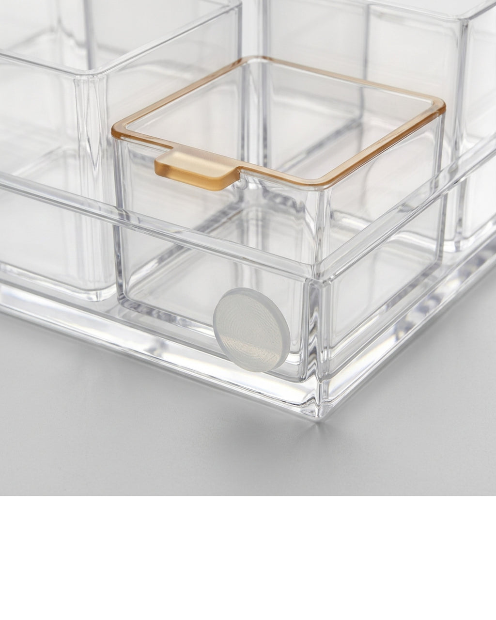 Angwa Six Lift Out Bin Acrylic Vanity Tray Clear Amber - Detail view