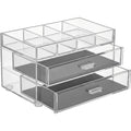 Angwa Two Drawer Four Section Acrylic Organizer Clear Smoke - Product view