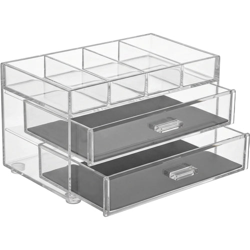 Angwa Two Drawer Four Section Acrylic Organizer Clear Smoke - Product view
